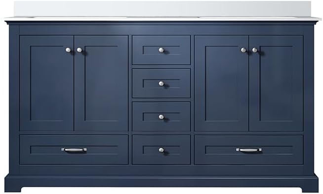 Dukes 60 in. W x 22 in. D Navy Blue Double Bath Vanity and Cultured Marble Top