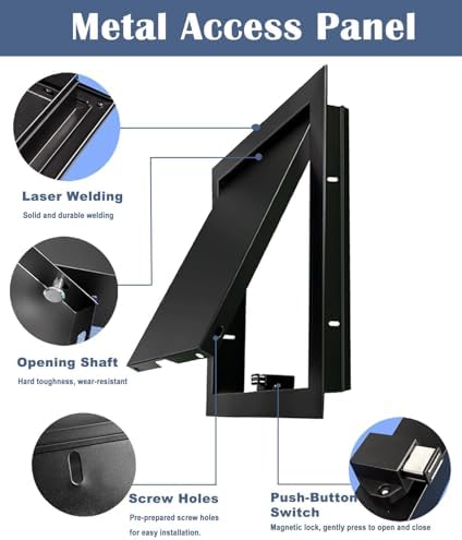 Plumbing & Electrical Access Panel - Attic Wall Ceiling Door, Metal Click-to-Open Drywall Cover Plate with Screws, Durable & Easy Installation, Perfect for Home Renovation