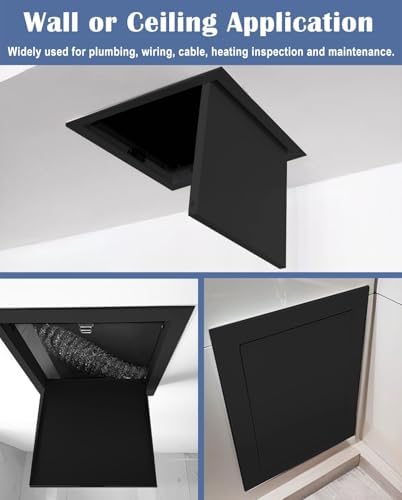 Plumbing & Electrical Access Panel - Attic Wall Ceiling Door, Metal Click-to-Open Drywall Cover Plate with Screws for Easy Installation & Maintenance