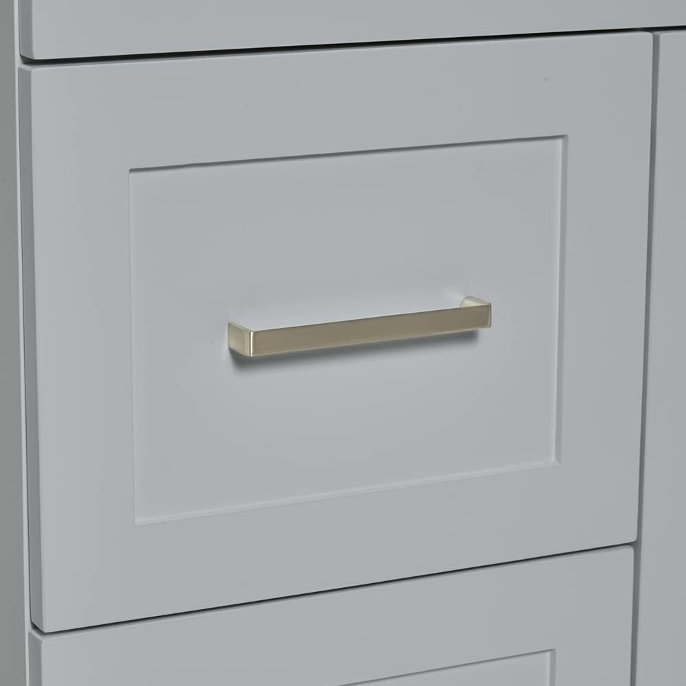 ARIEL Cambridge 60 Inch Single Rectangle Sink Bathroom Vanity with Nero Marquina Black Quartz Countertop 1.5 Inch in Grey