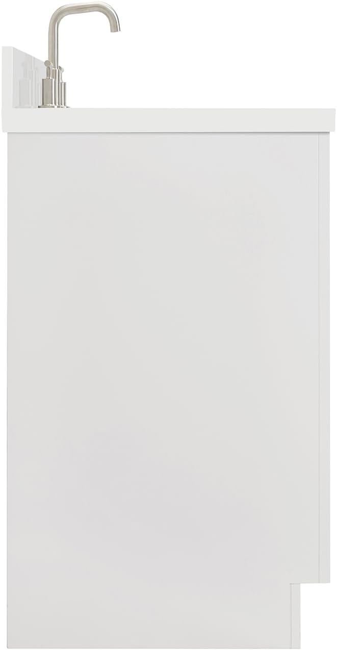 ARIEL Milan 48-inch Bathroom Vanity with Sink,Solid Wood, 1.5-inch Pure White Quartz Countertop & Backsplash, Single Rectangular Porcelain Sink, 2 Soft Closing Doors, 6 Dovetail Drawers, Warm White