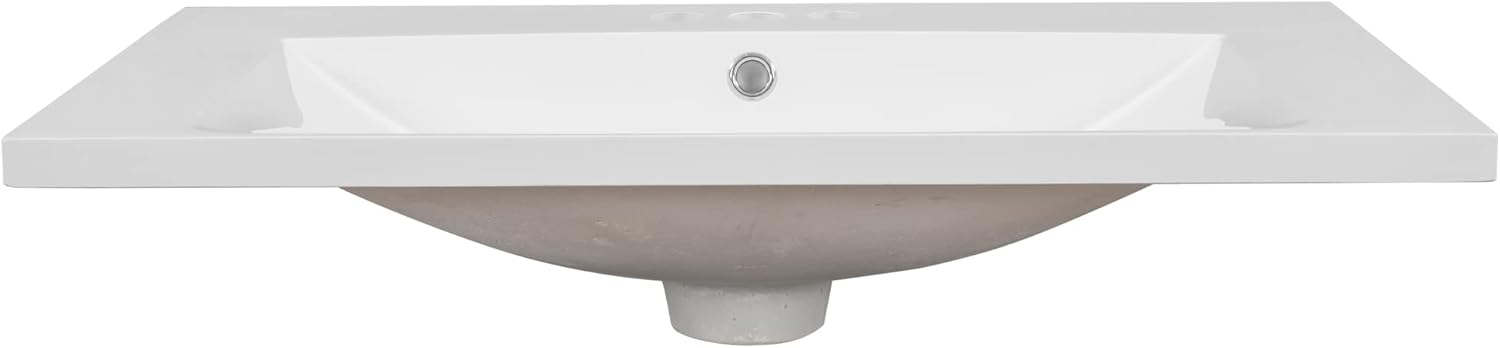 Harper & Bright Designs 30' Ceramic Bathroom Vanity Sink Top, Modern White Vanity Top for cabinet, Undermount Bathroom Vanity Sink with Overflow, Pre-Drilled 3 Holes faucet Countertops