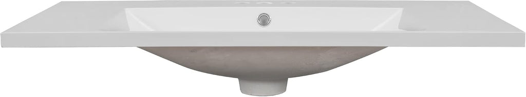 Harper & Bright Designs 36' Ceramic Bathroom Vanity Sink Top, Modern Vanity Top for Cabinet, Undermount Vanity Sink with Overflow, White athroom Countertop