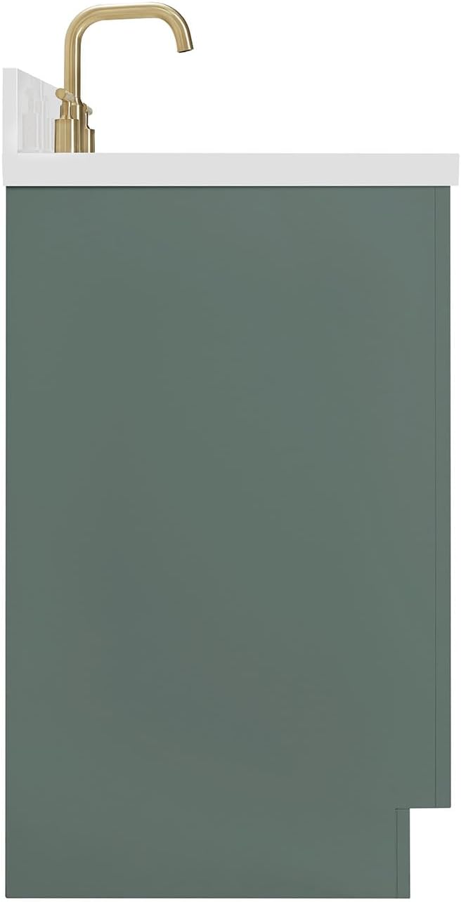 ARIEL Milan 48-inch Bathroom Vanity with Sink,Solid Wood, 1.5-inch Pure White Quartz Countertop, Single Rectangular Porcelain Sink, Soft Closing Doors, Dovetail Drawers, Vintage Green