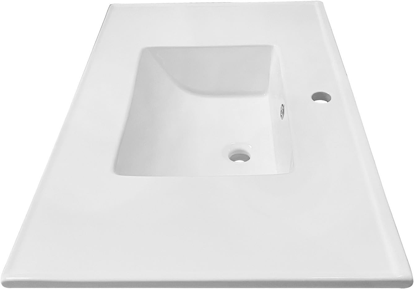 Kingston Brass LBT372271 Continental 37-Inch Ceramic Vanity Sink Top (1 Hole) in White