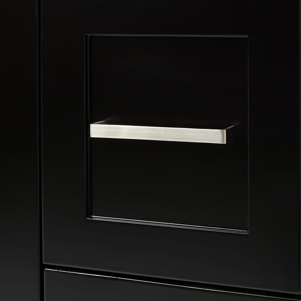 ARIEL Hamlet 48-inch Bathroom Vanity with Sink,Solid Wood, 1.5-inch Italian Carrara Marble Countertop, Single Rectangular Porcelain Sink, 2 Soft Closing Doors, 4 Dovetail Drawers, Black