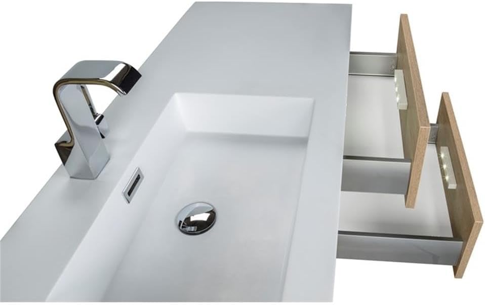Cutler Kitchen and Bath Beachwood 42 in. W x 18.25 in. D x 20 in. H Single Sink Wall Mounted Bathroom Vanity in Organic with Cultured Marble Top