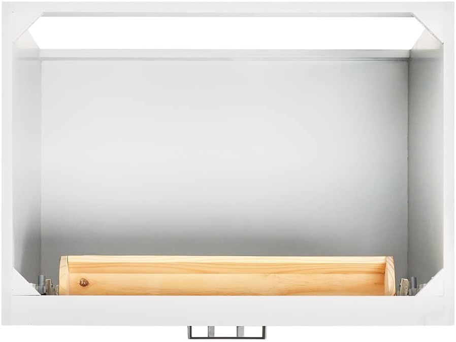 ARIEL Hepburn 30-inch Bathroom Vanity with Sink,Solid Wood, 1.5-inch Pure White Quartz Countertop & Backsplash, Single Oval Porcelain Sink, 2 Soft Closing Doors, 1 Dovetail Drawers, White