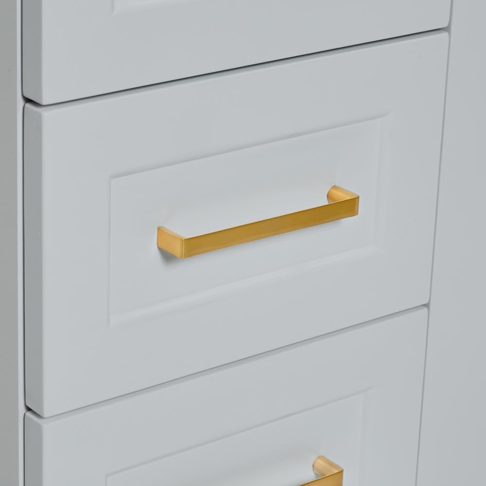 ARIEL Taylor 48-inch Bathroom Vanity with Sink,Solid Wood, 0.75-inch Italian Carrara Marble Countertop, Single Rectangular Porcelain Sink, Soft Closing Doors, Dovetail Drawers, Grey