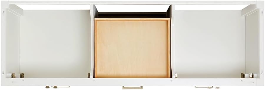 ARIEL Cambridge 66-inch Bathroom Vanity with Sink,Solid Wood, 1.5-inch Italian Carrara Marble Countertop & Backsplash, Double Oval Porcelain Sink, 4 Soft Closing Doors, 6 Dovetail Drawers, White