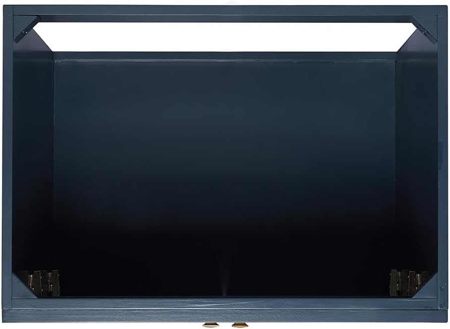 ARIEL Hamlet 30-inch Bathroom Vanity with Sink,Solid Wood, 0.75-inch Italian Carrara Marble Countertop & Backsplash, Single Oval Porcelain Sink, 2 Soft Closing Doors, Midnight Blue