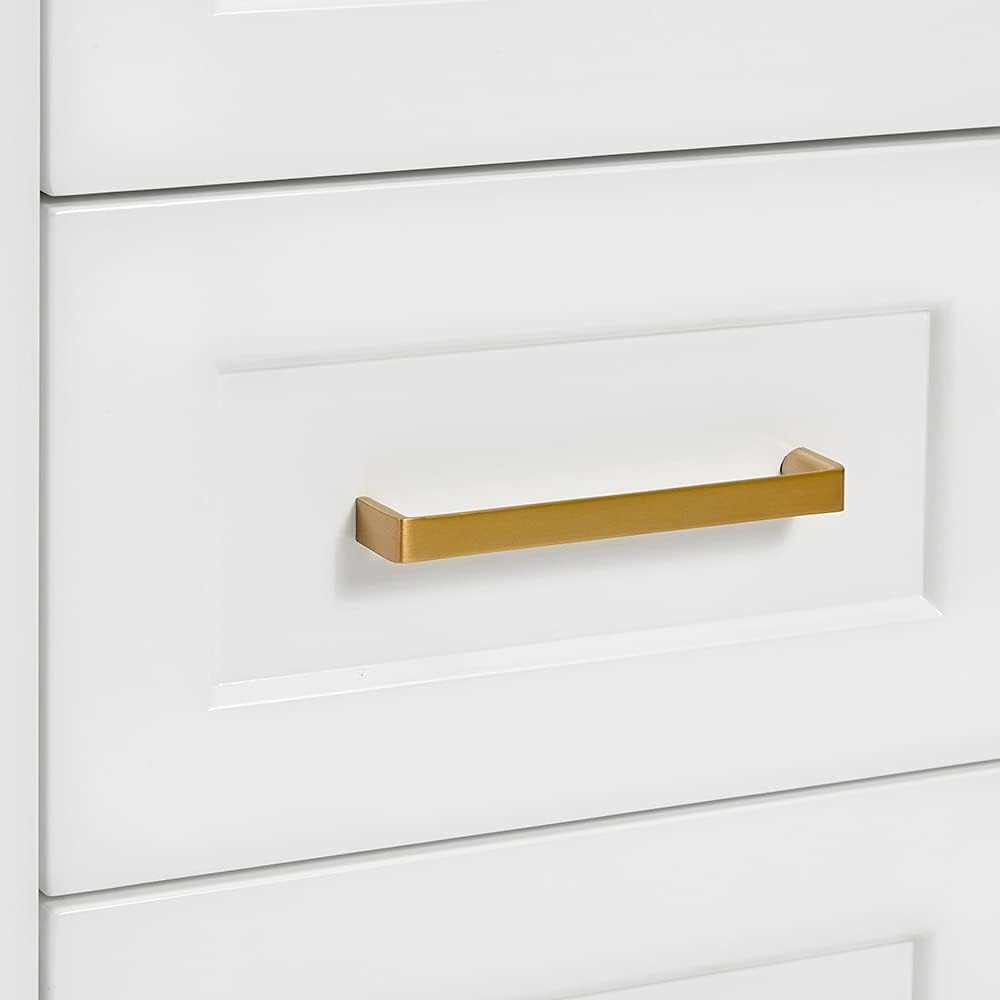 ARIEL Taylor 42-inch Bathroom Vanity with Sink,Solid Wood, 1.5-inch Italian Carrara Marble Countertop, Single Rectangular Porcelain Sink, 2 Soft Closing Doors, 5 Dovetail Drawers, White