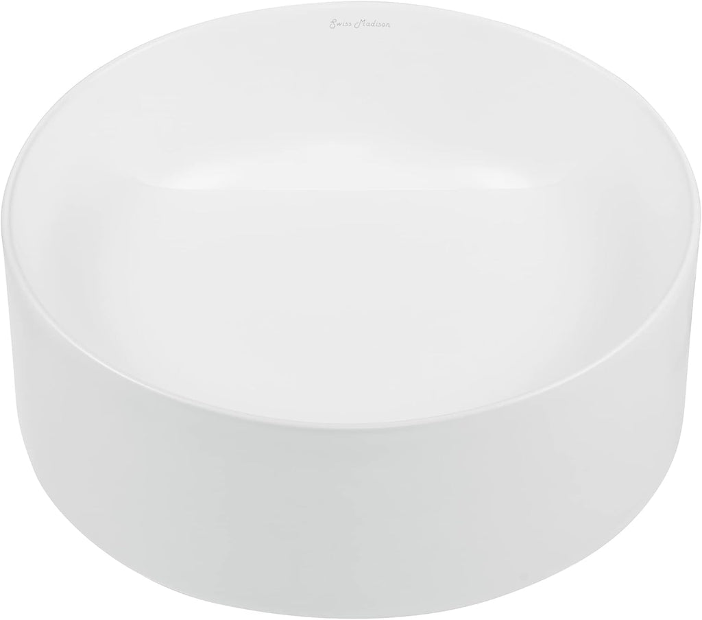 Beau 16.5' Round Vessel Bathroom Sink in Matte White