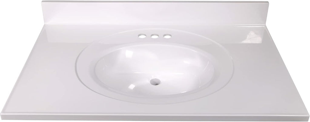 Design House Brookings 37 Inch Bathroom Vanity with Top, Ready to Assemble, Sherwin Williams® White, 585695
