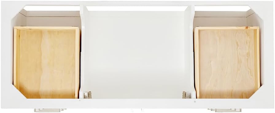 ARIEL Magnolia 54-inch Bathroom Vanity with Sink,Solid Wood, 1.5-inch Italian Carrara Marble Countertop, Single Rectangular Porcelain Sink, Soft Closing Doors, Dovetail Drawers, White