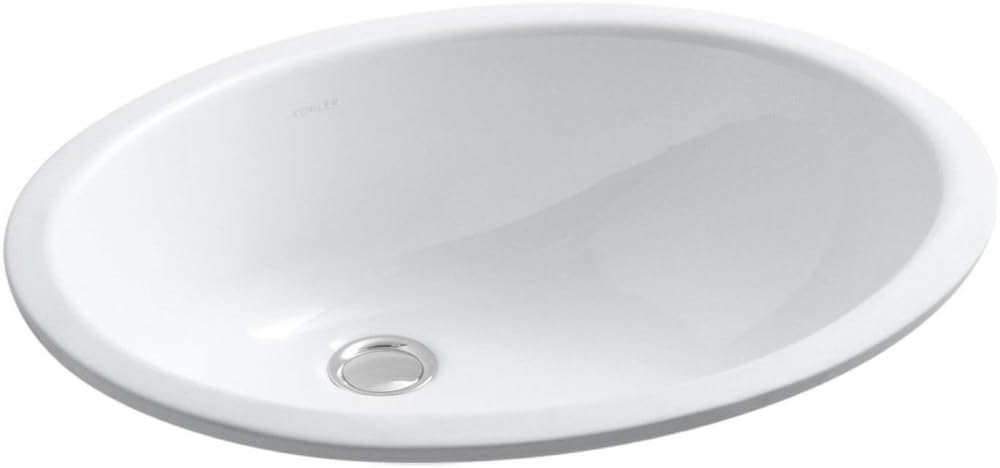 Caxton Oval 17' x 14' Undermount bathroom sink, White
