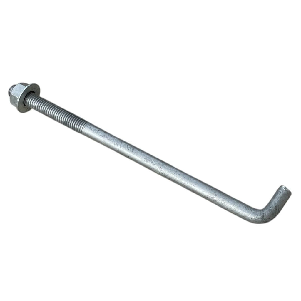 Sandbaggy 5/8' x 12' Threaded Concrete Anchor L-Bolts (Nuts & Washers Included) - Hot Dipped Galvanized - Sill Plate, Base Plate, Masonry, Wood, Cement Anchors, J Bolt (20, 5/8' x 12')