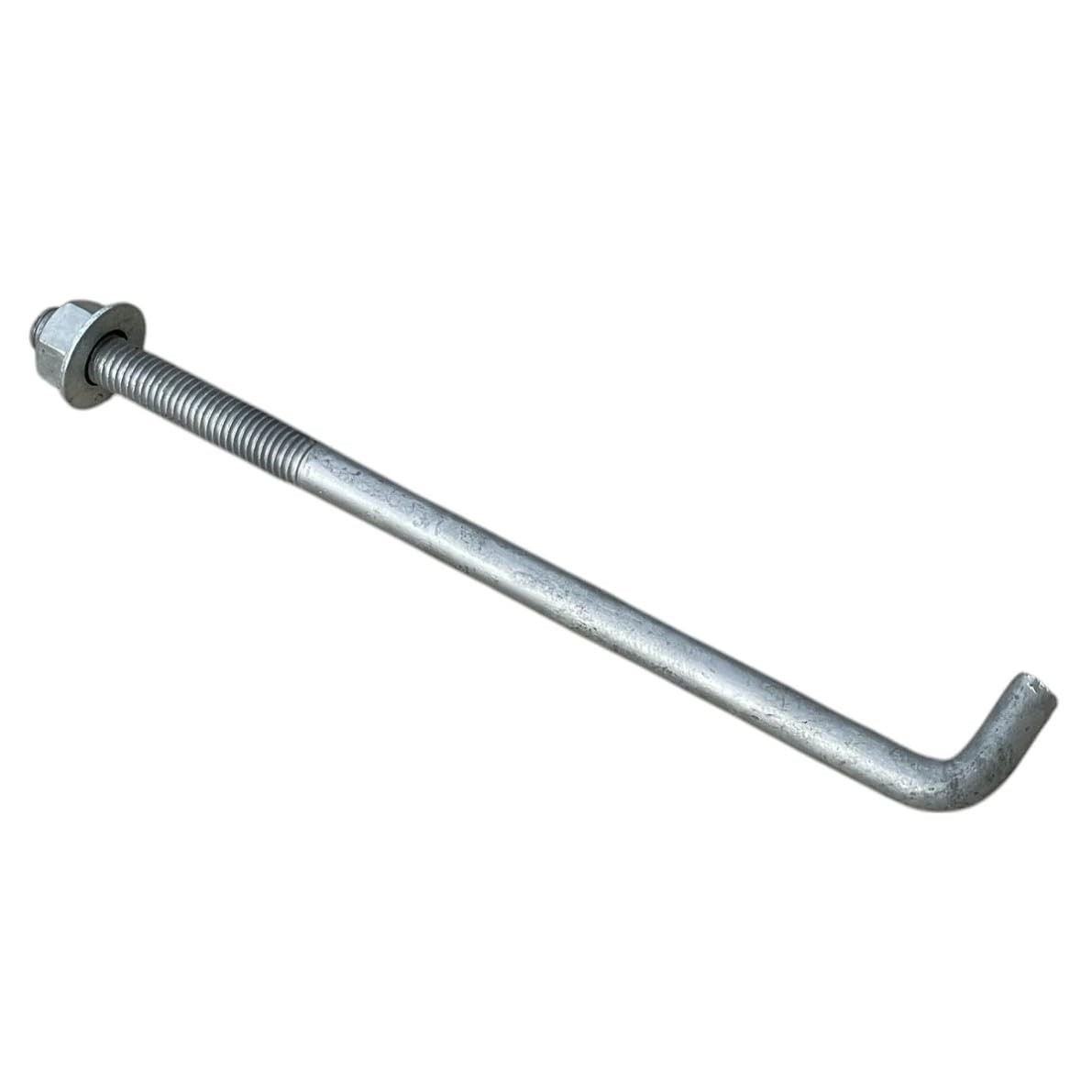 Sandbaggy 5/8' x 12' Threaded Concrete Anchor L-Bolts (Nuts & Washers Included) - Hot Dipped Galvanized - Sill Plate, Base Plate, Masonry, Wood, Cement Anchors, J Bolt (20, 5/8' x 12')