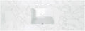 Pemberly Row 61' Engineered Stone Vanity Top, Grain White Finish, Single White Undermount Sink, Scratch/Heat/Stain-Resistant, Pre-Drilled for 8' Widespread Faucet, Modern Bathroom Vanity Surface