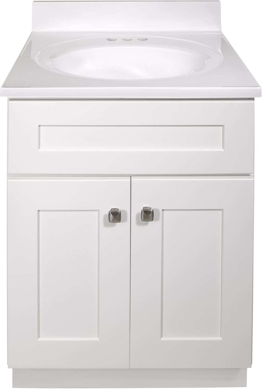 Design House Brookings 25 Inch Bathroom Vanity with Top, Ready to Assemble, Sherwin Williams® White – Design House, 584862