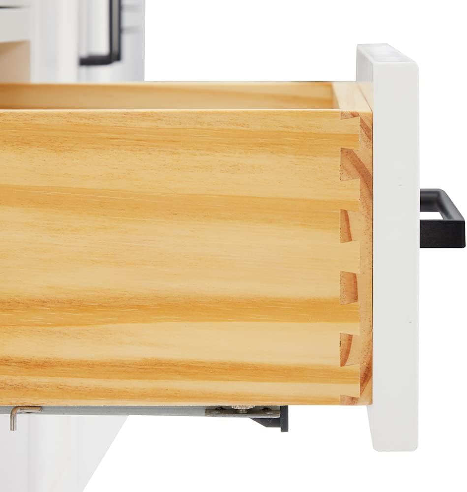 ARIEL Hepburn 54-inch Bathroom Vanity with Sink,Solid Wood, 1.5-inch Italian Carrara Marble Countertop & Backsplash, Single Oval Porcelain Sink, 2 Soft Closing Doors, 9 Dovetail Drawers, White