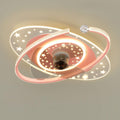 Kids Ceiling Fan with Lights Remote Dimmable 48W LED Ceiling Lights Fan Lighting Pink Mute Ceiling Fans Indoor 6 Speeds Fan Ceiling with Light for Girls Room Bedroom