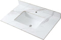 37 x 22 Inch Bathroom Vanity Top, Sintered Stone Top with Ceramic Sink, Single Hole Vanity Top With Undermount Rectangular Sink and 1 Backsplash (Carrara Gold, 1 Hole)