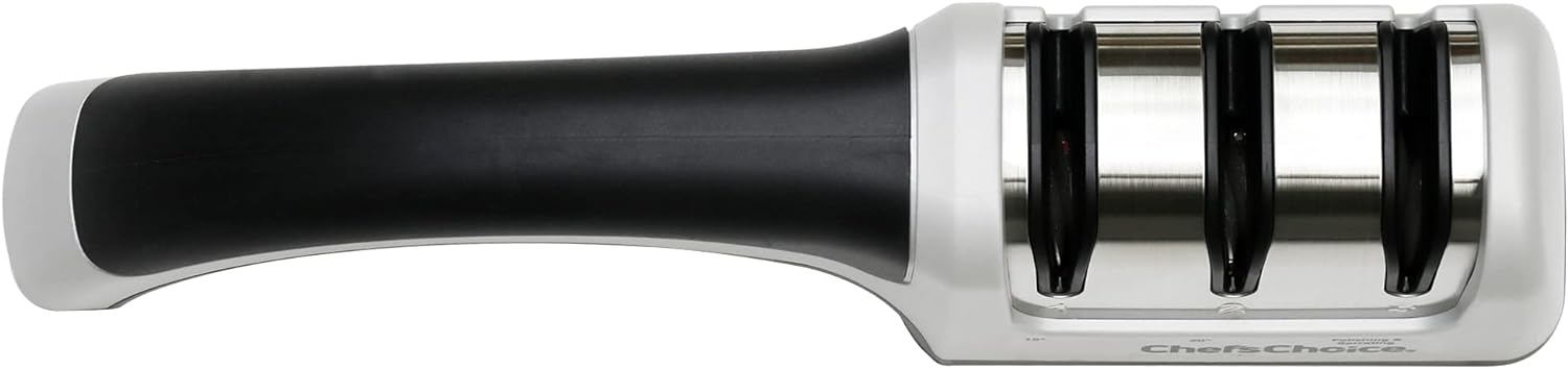 Chef'sChoice Manual Knife Sharpeners for 15- and 20-Degree Straight-Edge and Serrated Knives with Diamond Abrasives Precise Angle Control & Compact Footprint,2-Stage,Gray,(Pack of 6)