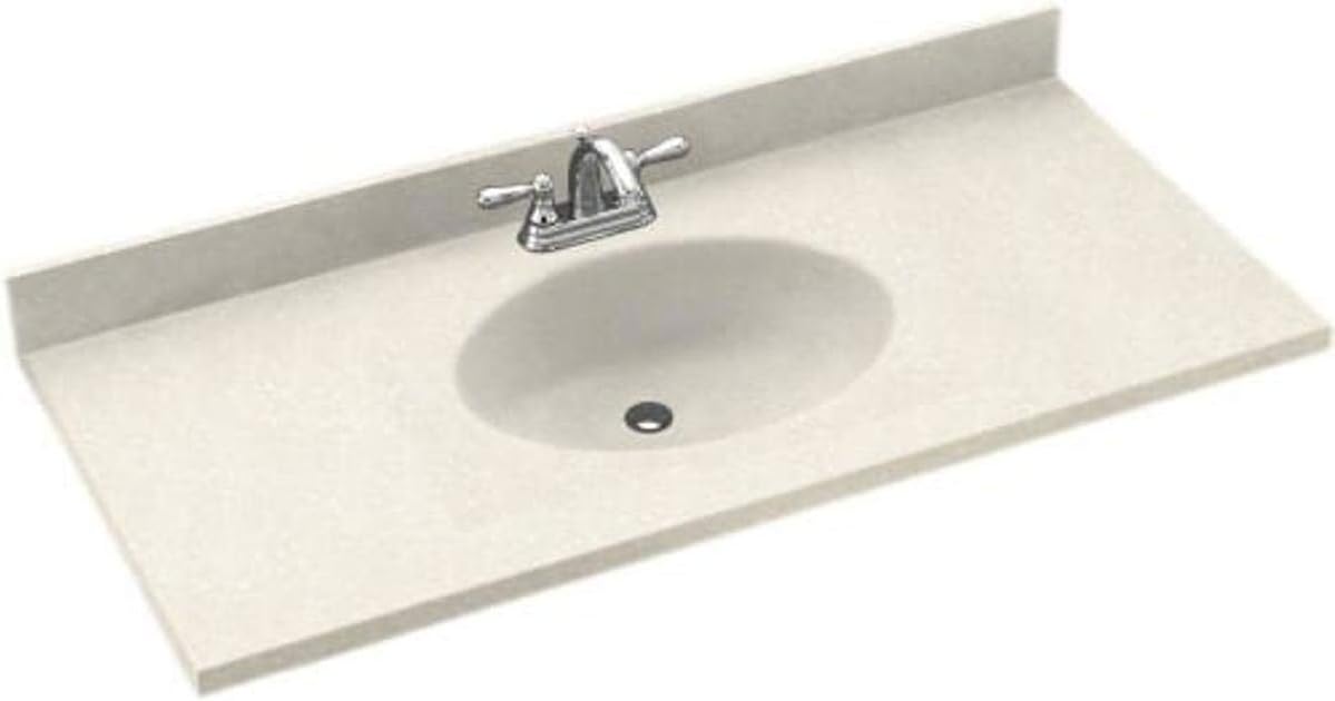 Swan CH02255.018 Chesapeake 55-in L x 22-in W x 6.125-in H Solid Surface Vanity Top, Bisque