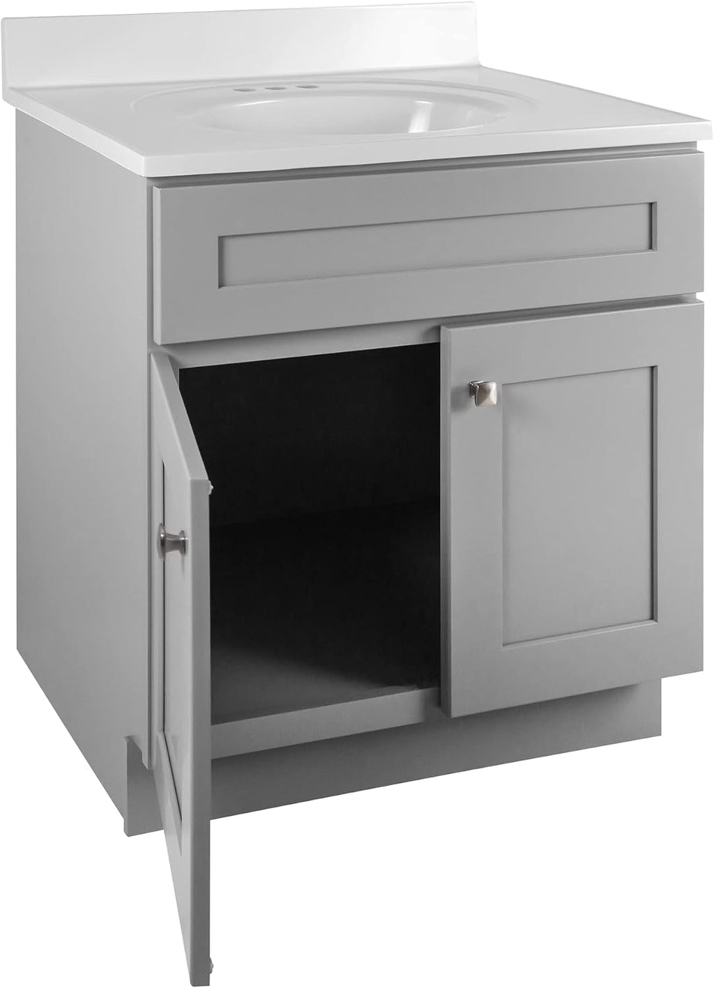 Design House Brookings 31 Inch Bathroom Vanity with Top, Ready to Assemble, Painted Gray, 597666