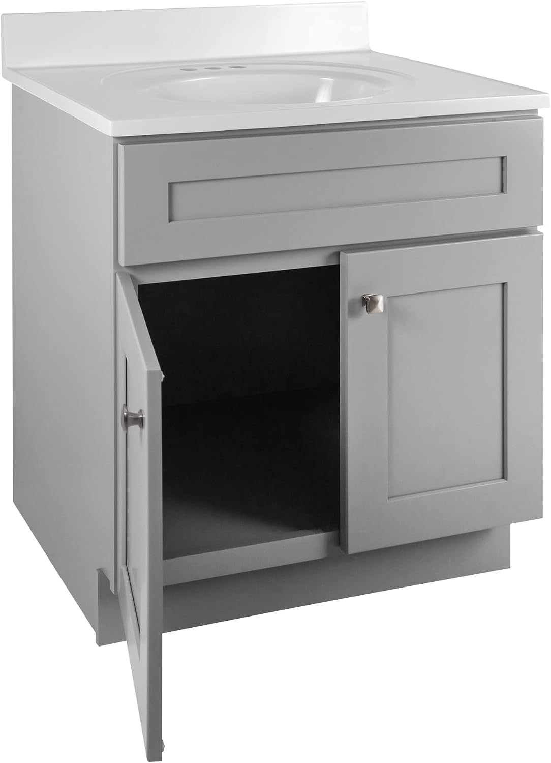 Design House Brookings 31 Inch Bathroom Vanity with Top, Ready to Assemble, Painted Gray, 597666