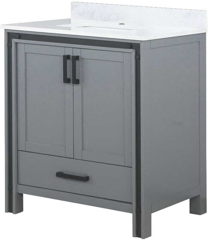 Ziva 30 in W x 22 in D Dark Grey Bath Vanity and Cultured Marble Top