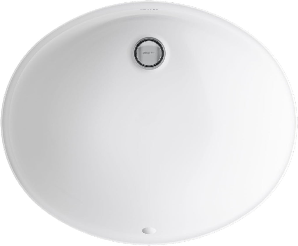 Caxton Oval 17' x 14' Undermount bathroom sink, White