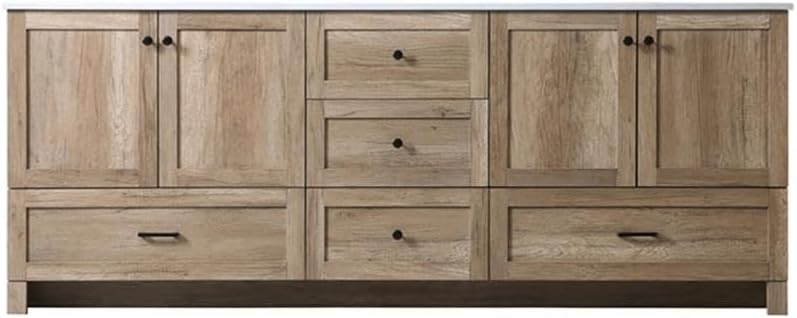 Elegant Kitchen and Bath Soma 84' Solid Wood Double Bathroom Vanity in Oak