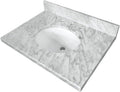 Kingston Brass KVPB3022M38 Fauceture Templeton Vanity with Tops with 17' x 14' Undermount Sink, 30' L x 22' W x 12-1/4' D, Carrara Marble White