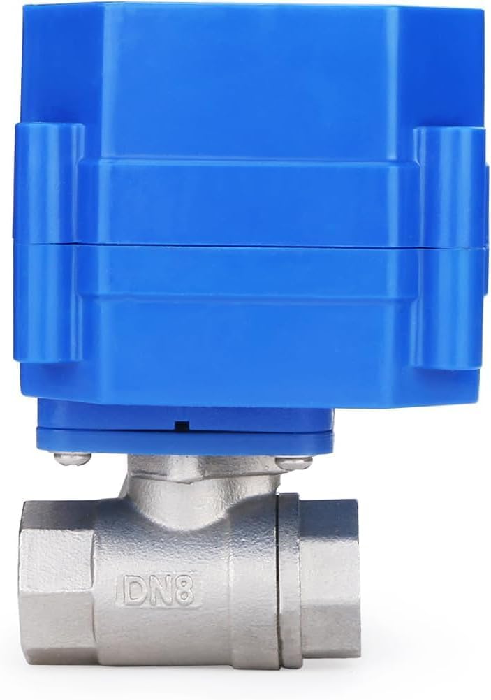 U.S. Solid 1/4' Motorized Ball Valve, NSF Certified 304SS Electrical Valve with Full Port, 9-24V DC, 5 Wire Setup, Compatible with Indicator Lights for Open/Closed Position(12-pack)
