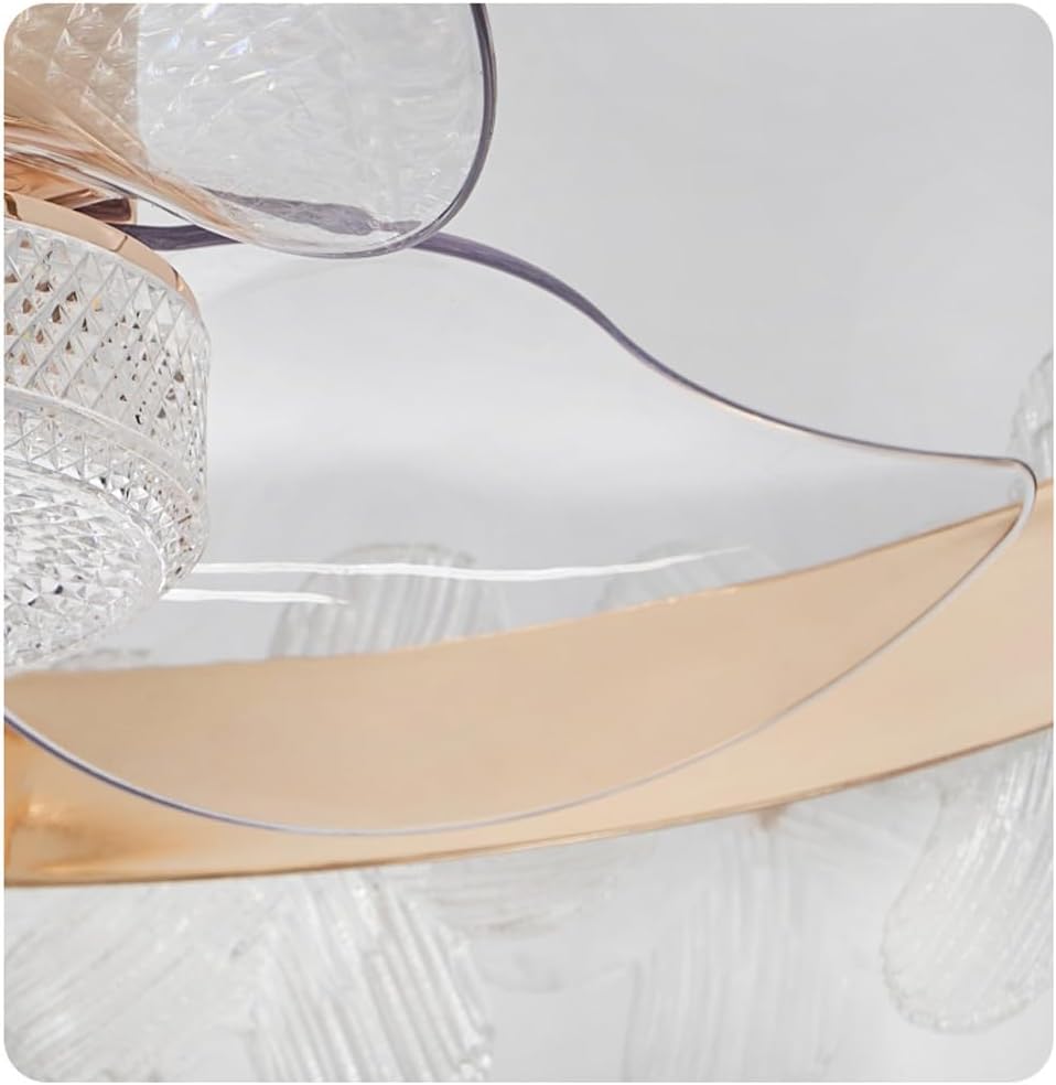 Glass Flower Ceiling Fan with Lights Remote Control 360° Rotating Ceiling Fan Light Invisible Reversible Blades Dimmable LED Fan Lamp for Girls Bedroom Kids Room Children Kitchen