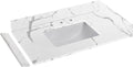36 in.W x 22 in.D Quartz Calacatta River Vanity Top,with Undermount Middle Sink Vanity Top,with Two Sidesplash & One Backsplash,8 Inch Faucet Hole Spread Bathroom Vanity Sink Countertop