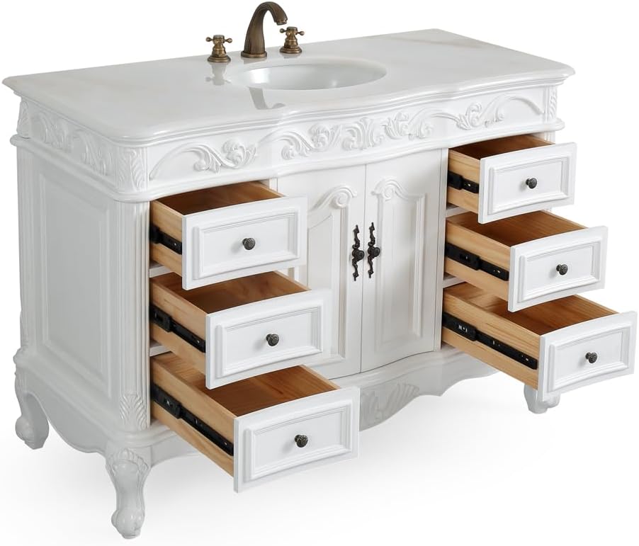 42' Traditional Style Antique White Beckham Bathroom sink vanity SW-3882W-AW-42