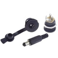 100pcs 5pairs 5.5x2.1mm 5.5x2.5mm DC Power Male Connector DC Power Socket Female Jack Screw Nut Panel Mount Connector(5.5x2.1 with Cap)