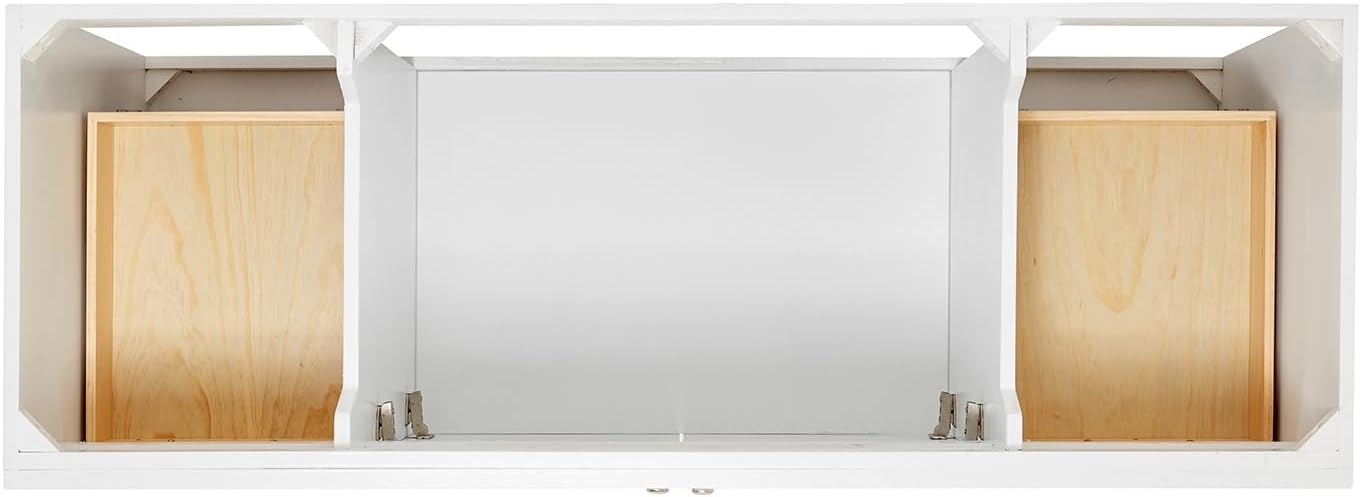 ARIEL Hamlet 60-inch Bathroom Vanity with Sink,Solid Wood, 1.5-inch Carrara White Quartz Countertop & Backsplash, Single Oval Porcelain Sink, 2 Soft Closing Doors, 4 Dovetail Drawers, White