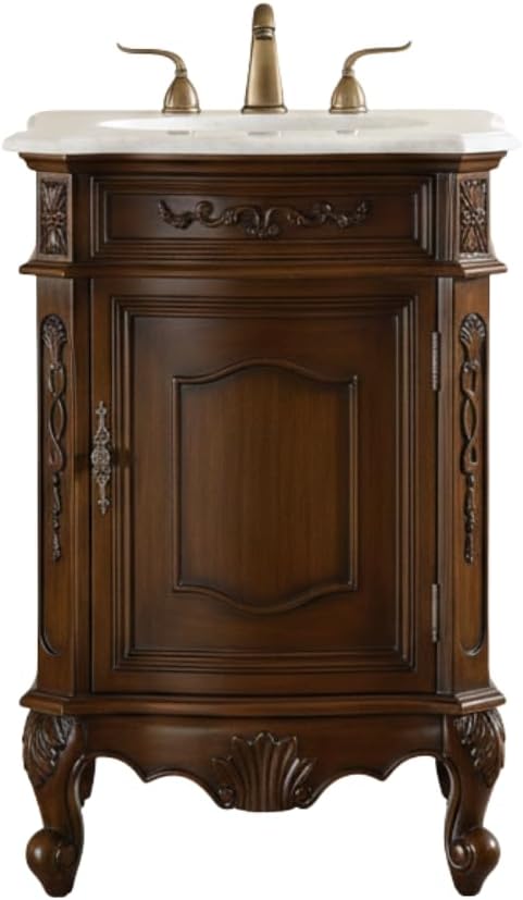Tennant Brand 24' Classic Petite Powder Room Single Sink Bathroom Vanity (White top)