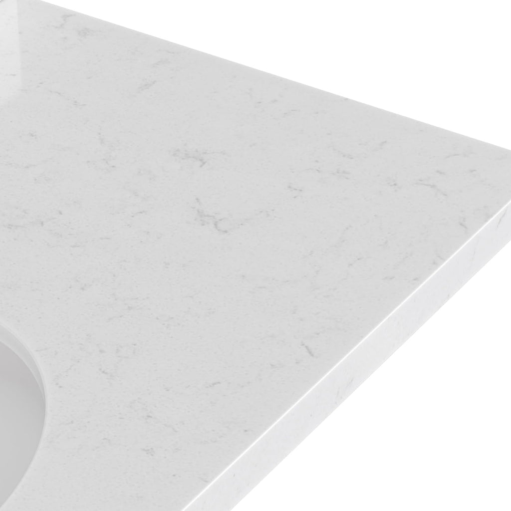 ARIEL Cambridge 48-inch Bathroom Vanity with Sink,Solid Wood, 1.5-inch Carrara White Quartz Countertop, Single Oval Porcelain Sink, 2 Soft Closing Doors, 9 Dovetail Drawers, Vintage Green