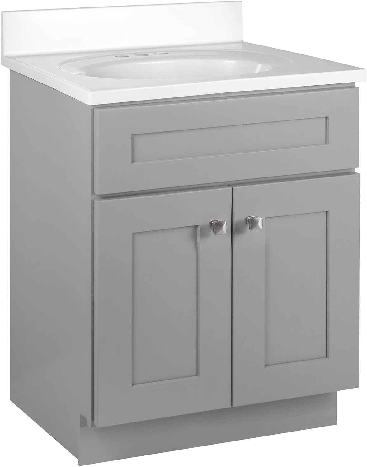 Design House Brookings 25 Inch Bathroom Vanity with Top, Ready to Assemble, Painted Sherwin Williams® Gray – Design House, 597559