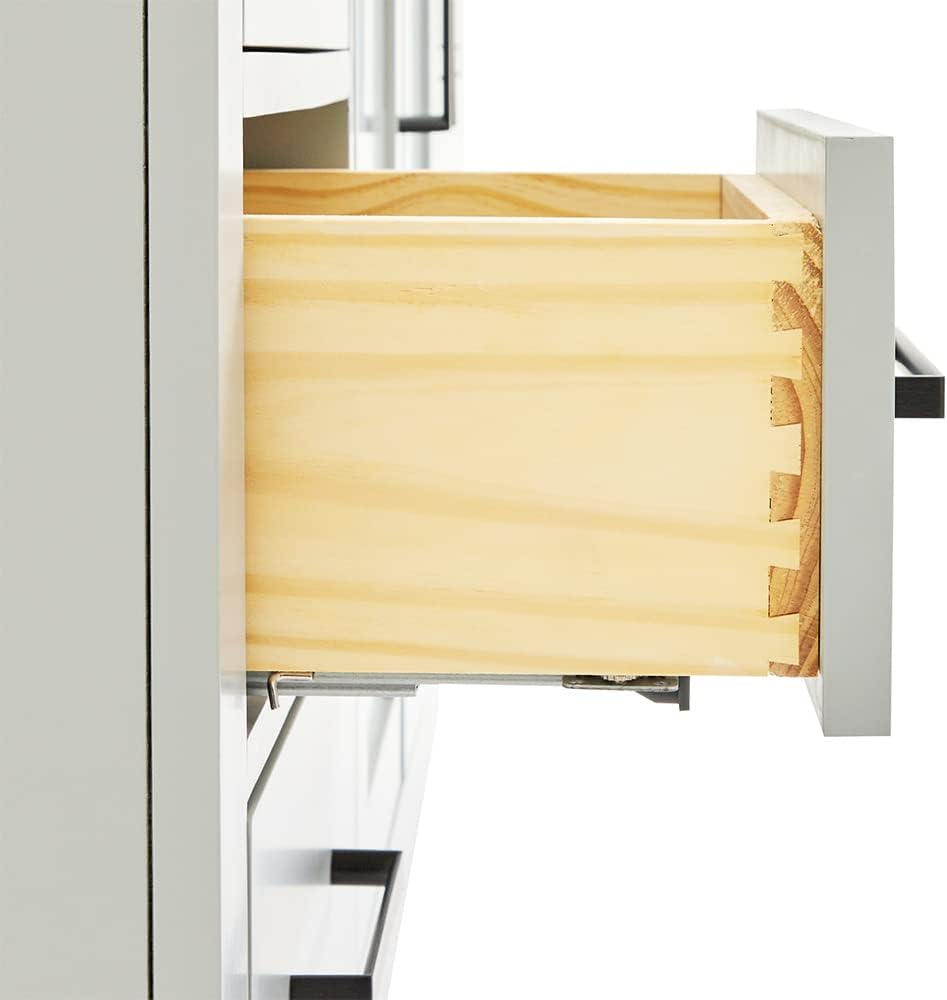 ARIEL Hepburn 54-inch Bathroom Vanity with Sink,Solid Wood, 1.5-inch Italian Carrara Marble Countertop & Backsplash, Single Oval Porcelain Sink, 2 Soft Closing Doors, 9 Dovetail Drawers, Grey