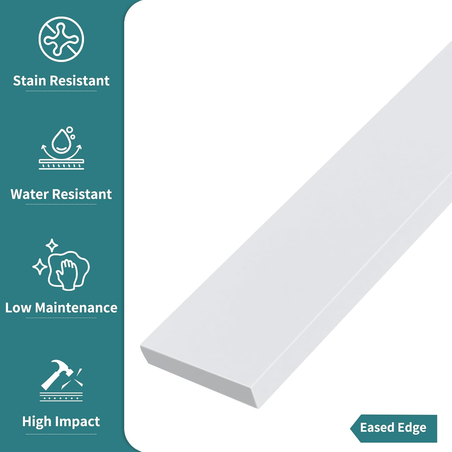48 Inch Backsplash in Pure White, Quartz Backsplash for Bathroom Vanity Sink Top, 48 in. W x 4 in. H Universal Bathroom Vanity Backsplashes