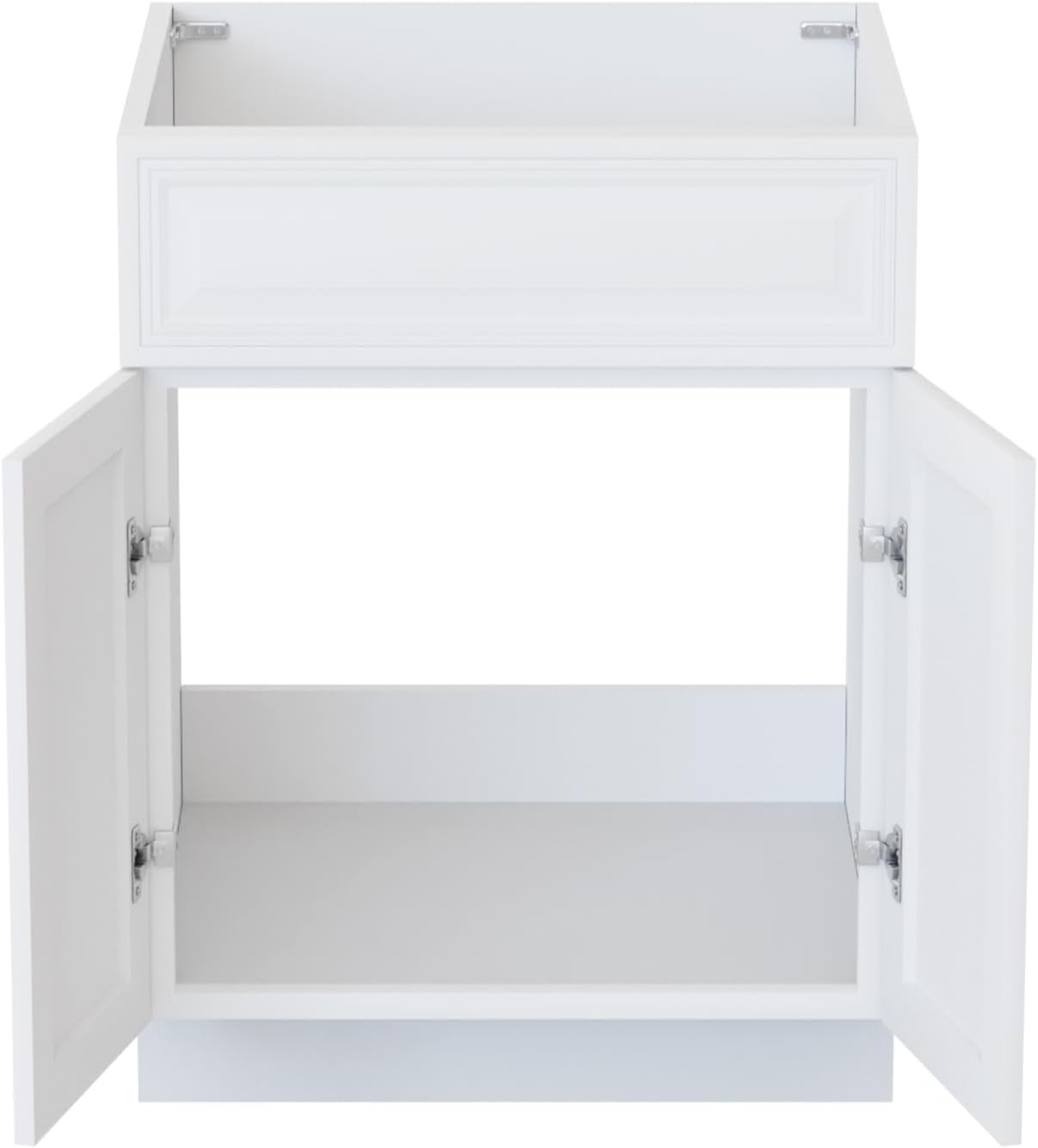 KitchenMan Bathroom Vanity Without Sink and Top 24 Inch Unassembled Bathroom Sink Cabinet not Include Handles, Double Door Bathroom Vanities for Bedroom, Antique White