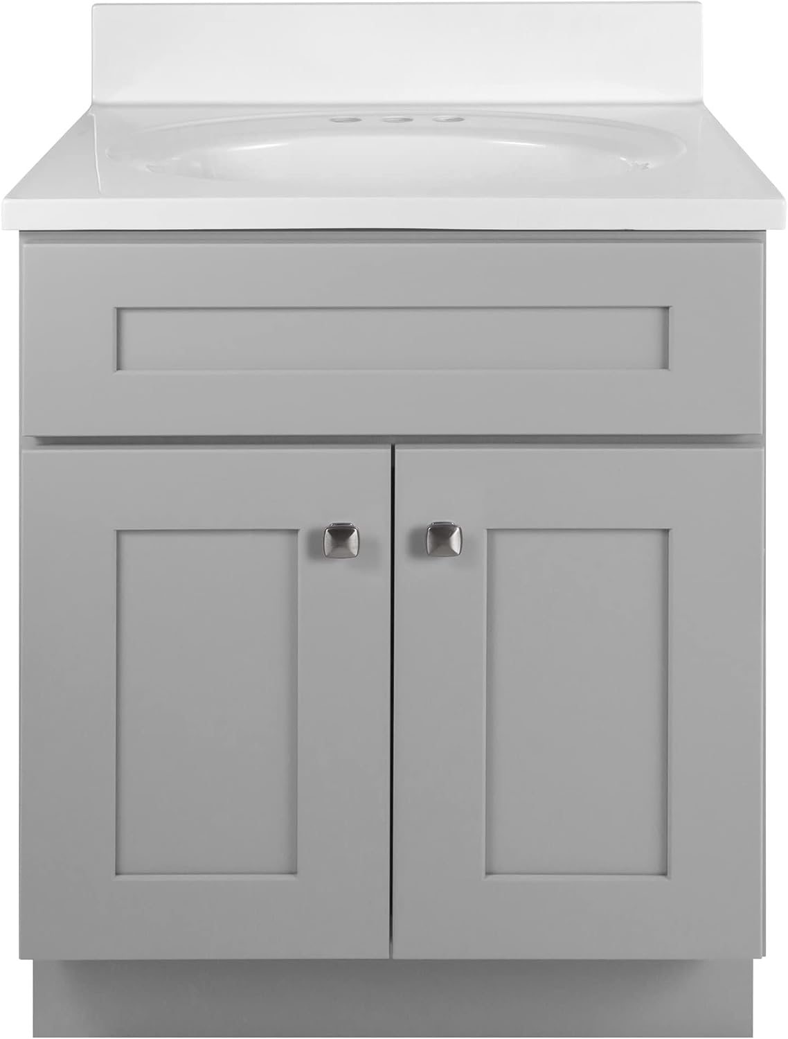 Design House Brookings 25 Inch Bathroom Vanity with Top, Ready to Assemble, Painted Sherwin Williams® Gray – Design House, 597559