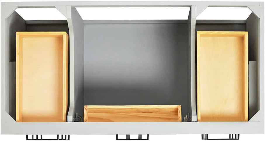 ARIEL Hepburn 42' Gray Single Bathroom Vanity with Sink, 1.5' Edge Italian Carrara Marble Top, Solid Wood Frame, Rectangular Undermount Sink, 2 Soft Closing Doors, 9 Dovetail Drawers