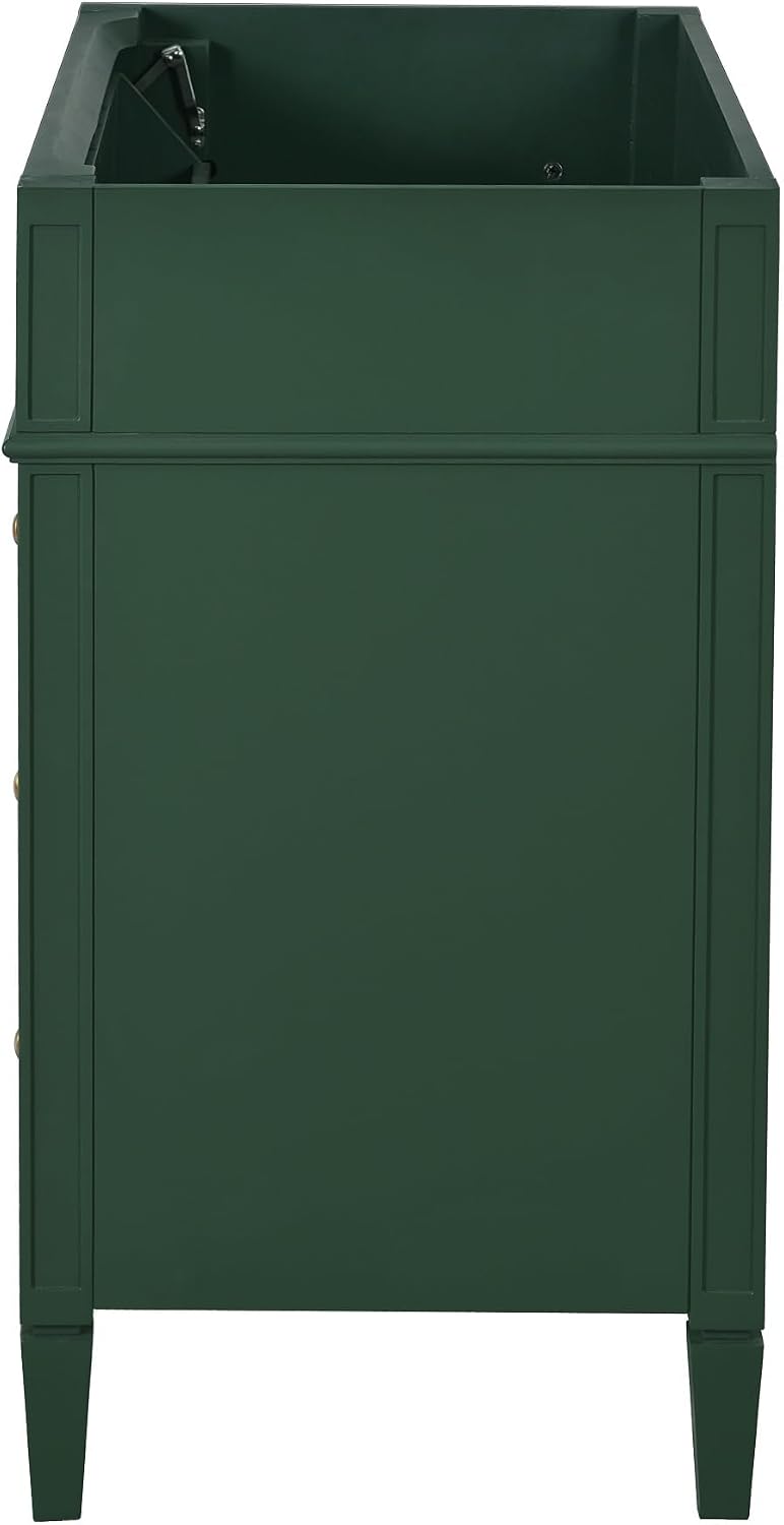 36'' Bathroom Vanity Without Top Sink, Modern Bathroom Storage Cabinet with 2 Drawers and a Tip-Out Drawer, Only Cabinet, Green